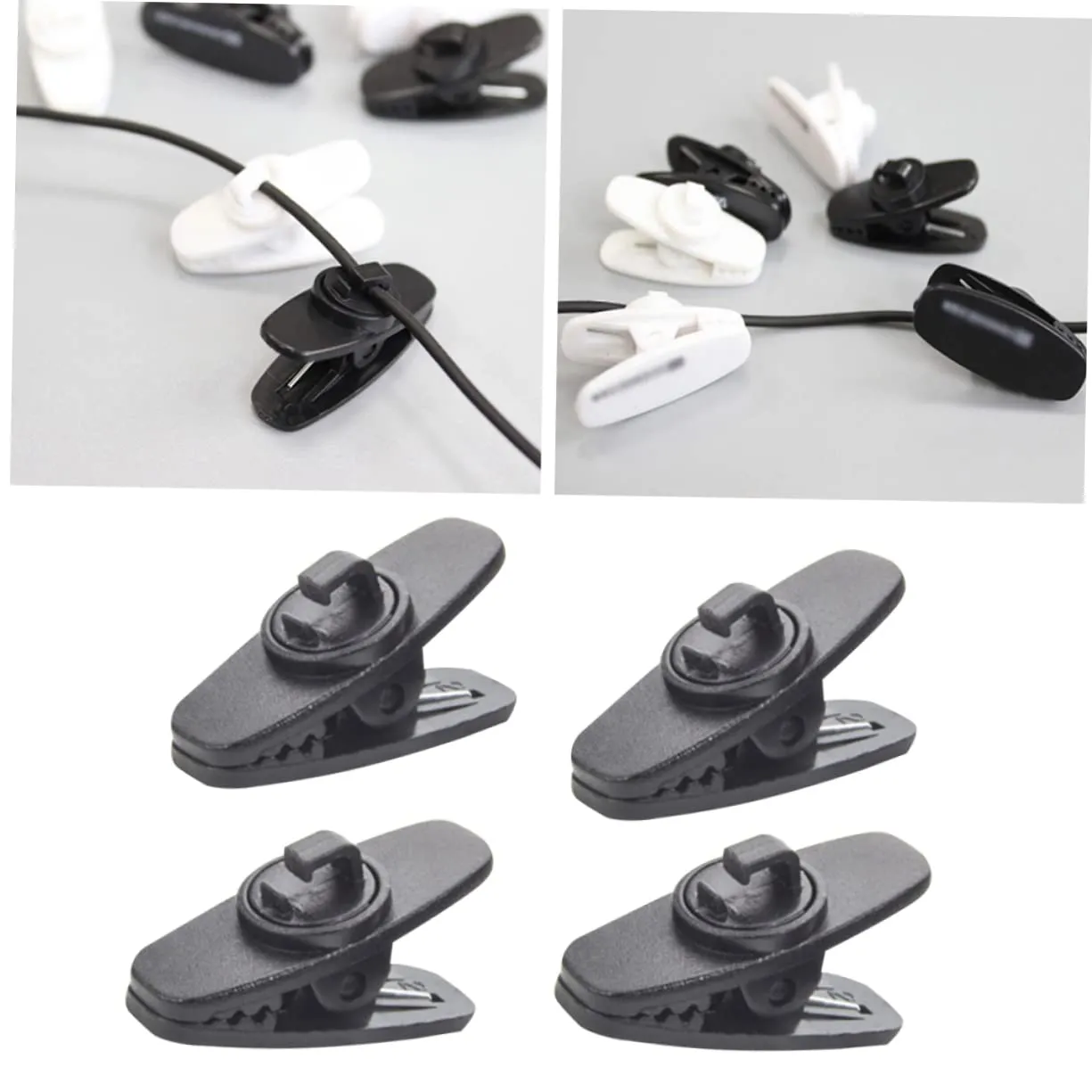 Angoily clip rotante cuffie plastica nera 5 pezzi