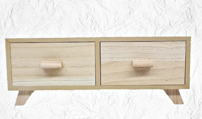 Deco Foam LG87814 mini comodino legno 2 cassetti 53 cm