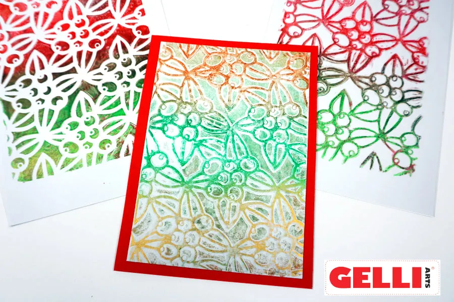Gelli Arts Gaultheria 5x7 stencil bacche invernali
