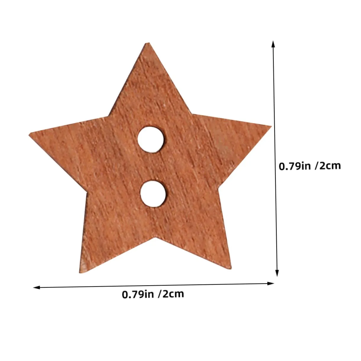Angoily Bottoni in Legno Stella 20 mm 50 Pezzi Marroni