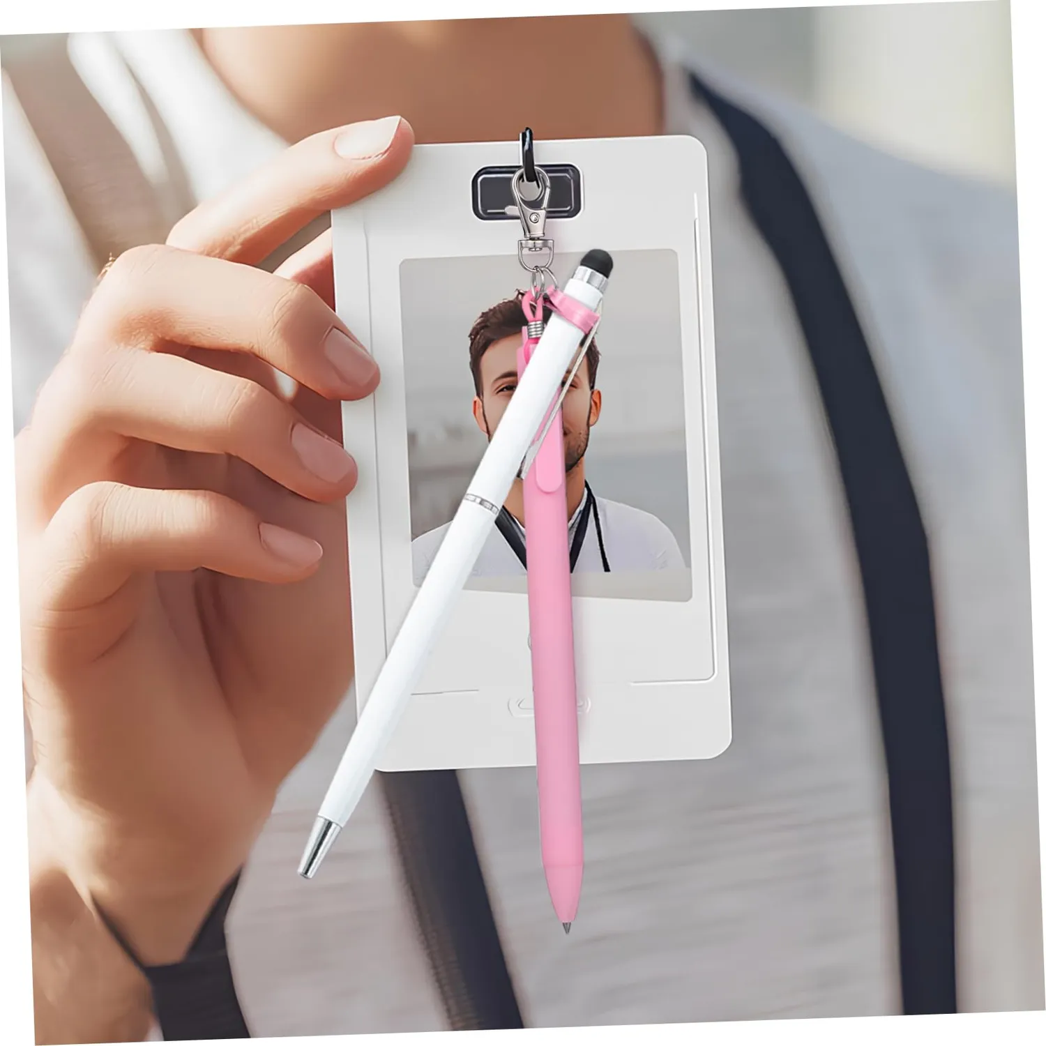 Angoily portapenne clip silicone per badge 10 pezzi antiscivolo