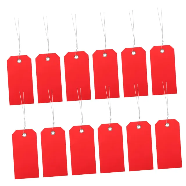 Angoily etichette bagagli plastica rosse 100 pezzi con filo