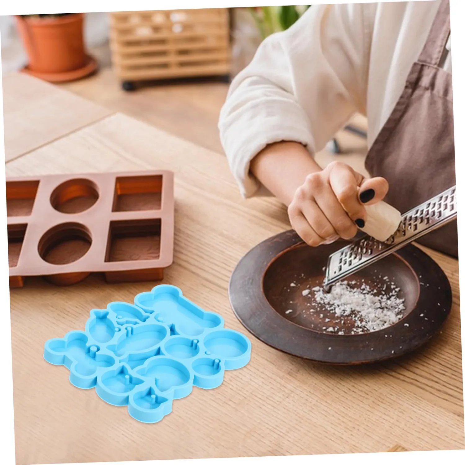 Angoily Stampi Silicone Targhette Cane Resina Forme Blu