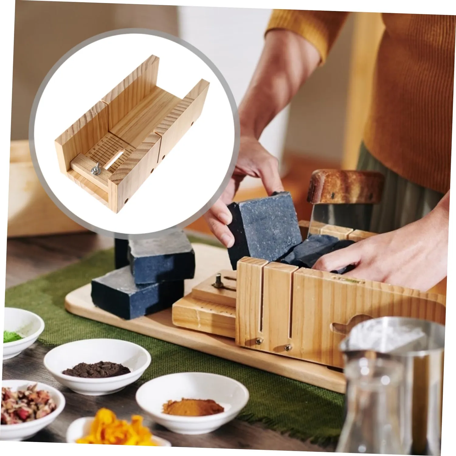 Angoily stampo tagliasapone legno regolabile con scala