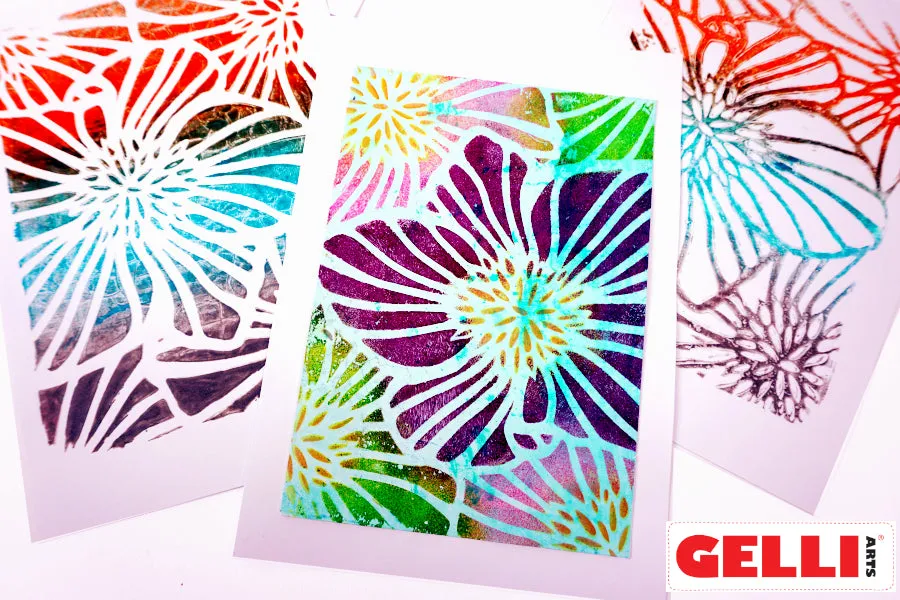 Gelli Arts Hellebore stencil fiori 5x7 in mylar riutilizzabile