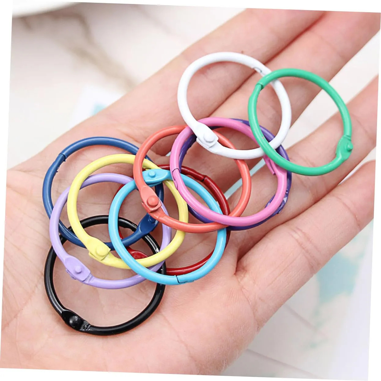 Angoily Anelli Portachiavi Metallo 70 Pezzi Colori Misti Resistenti