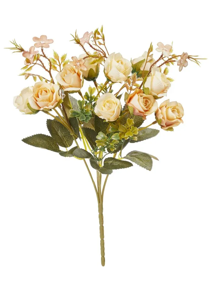 Deco Foam 3465721 bouquet rose crema 30cm decorativo