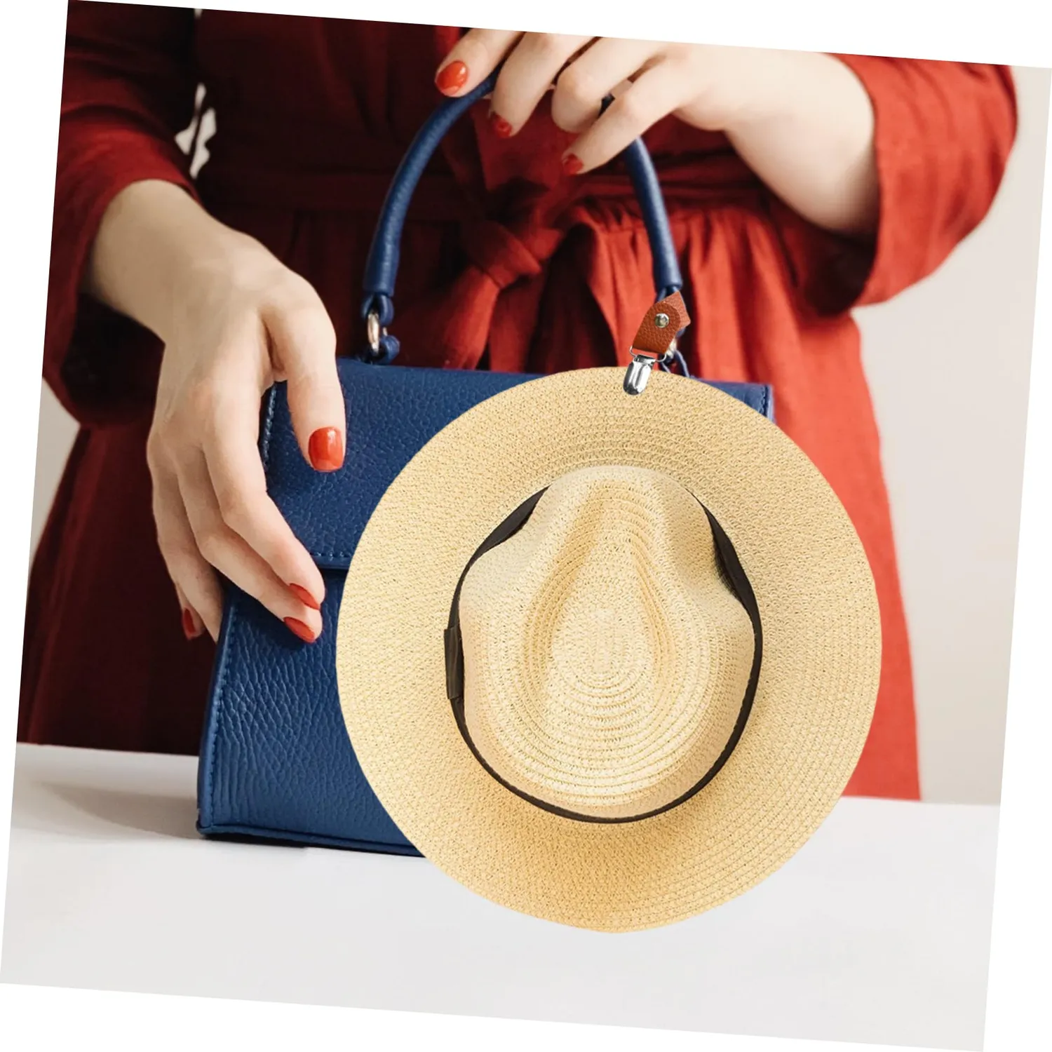 Angoily Clip per Cappello in PU 2 Pezzi Leggera da Viaggio