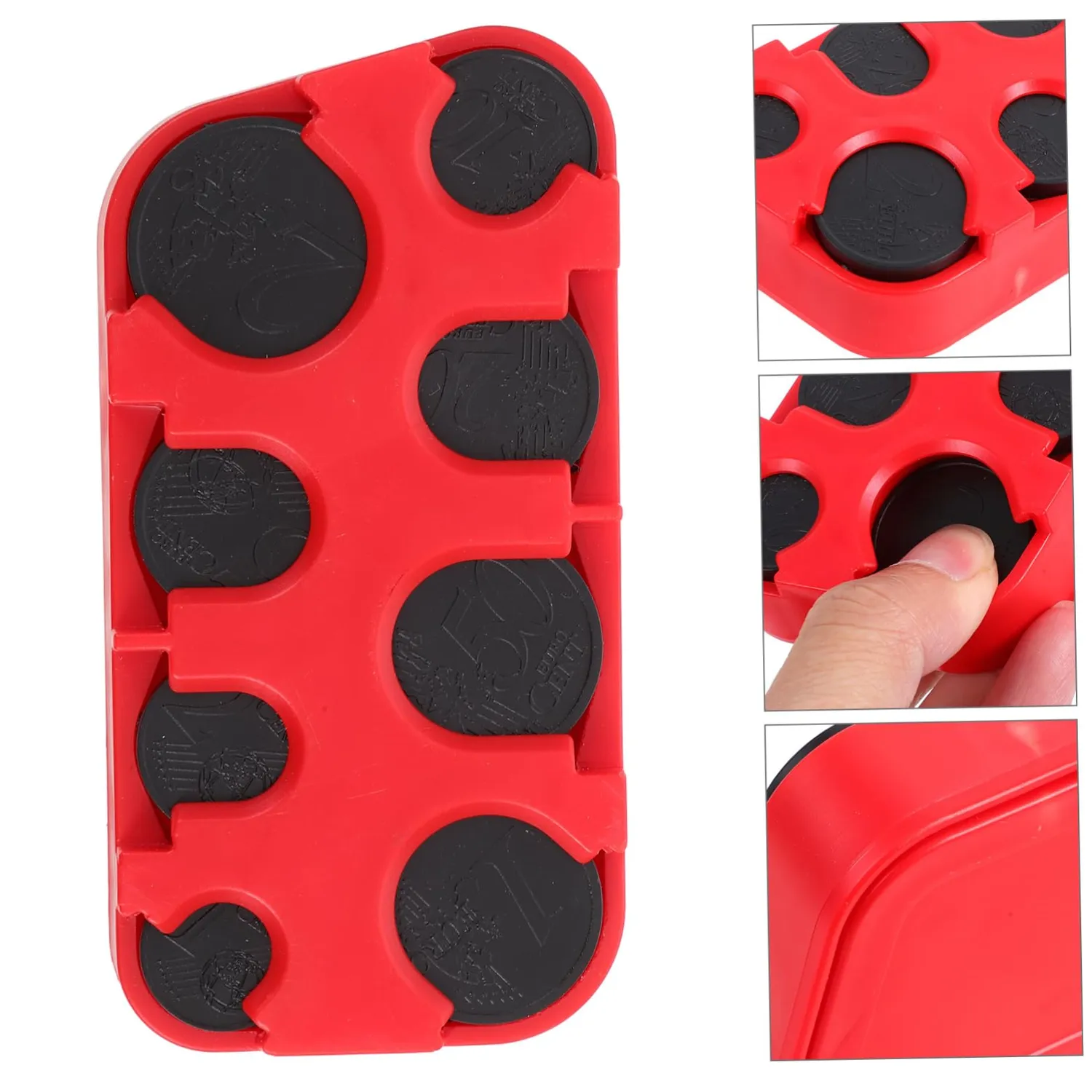 Angoily Porta Monete PP Rosso Scomparti Euro Dollari