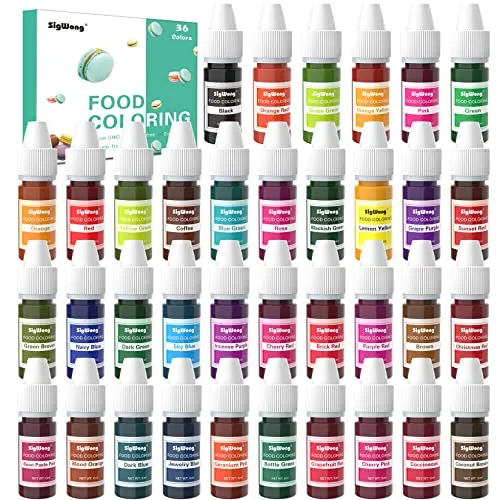 Sigwong set 36 coloranti alimentari liquidi 6 ml assortiti
