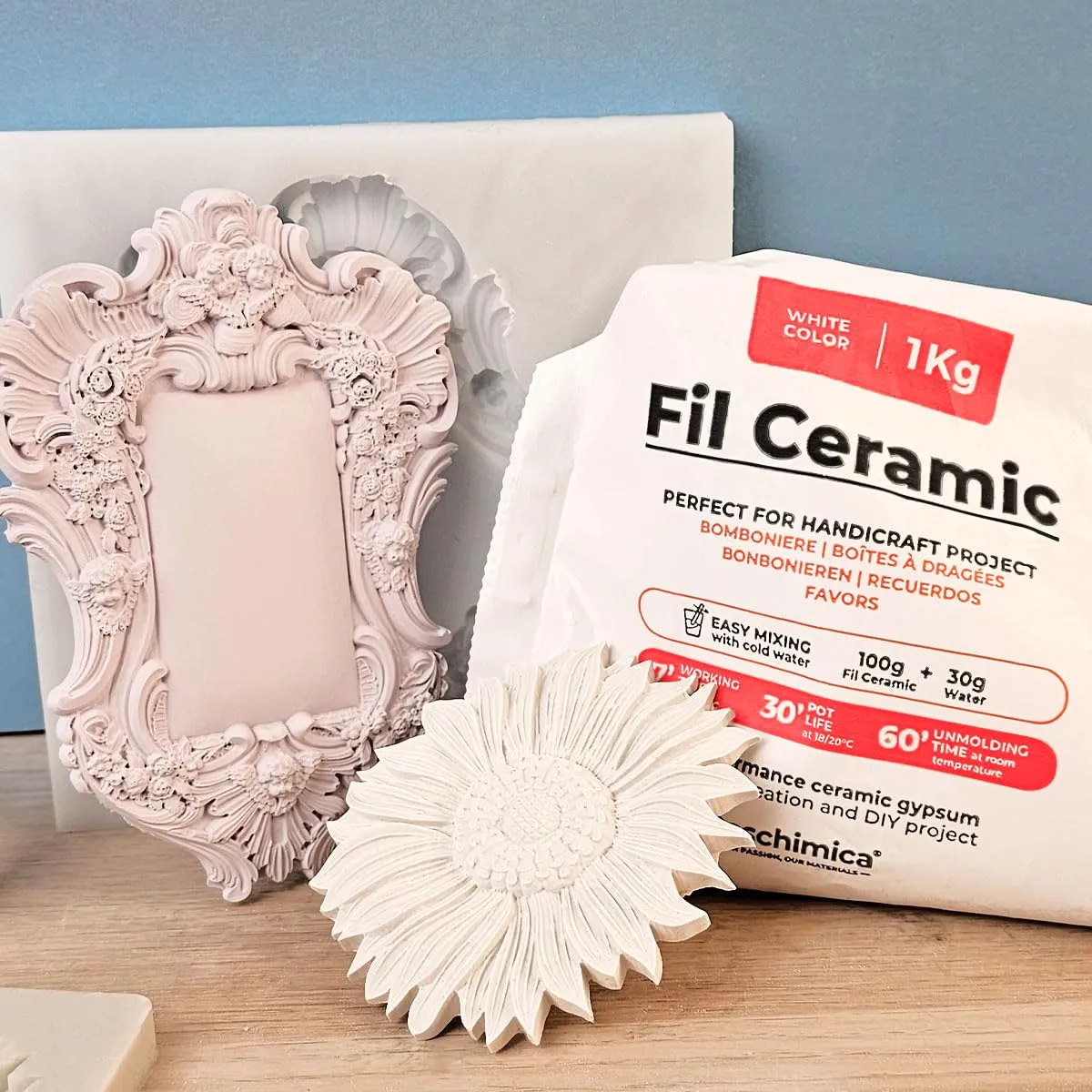 Reschimica Fil Ceramic Gesso Ceramico Stampi 1 Kg Grigio