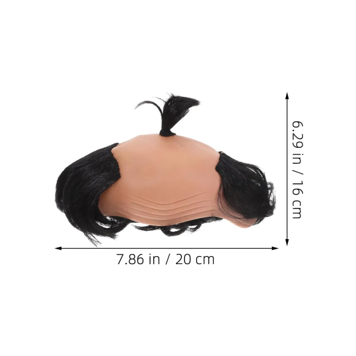 Angoily parrucca samurai calvo uomo 2 pezzi carnevale