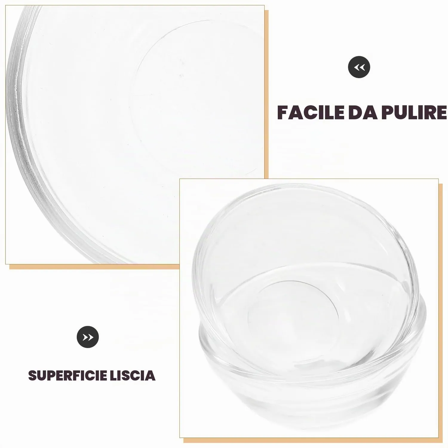Angoily Set 6 Mini Ciotole Vetro Dessert 6 Pezzi Trasparenti