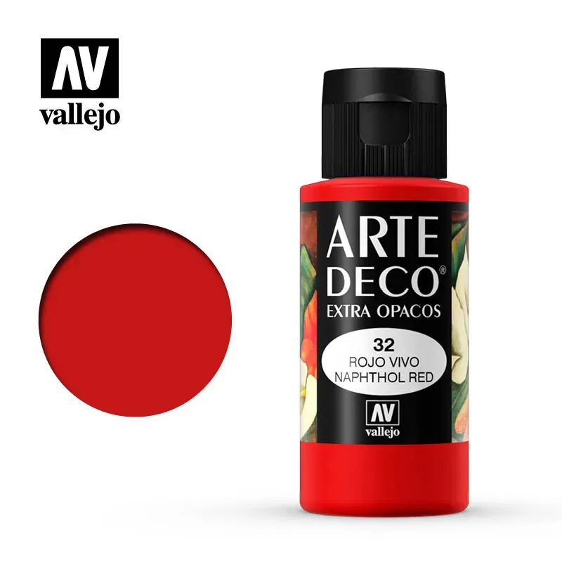 Vallejo Arte Deco 032 colore acrilico rosso 60ml coprente