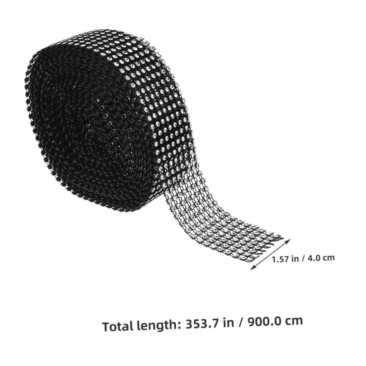 Angoily Nastro Strass Adesivo Argento Nero 2 Rotoli