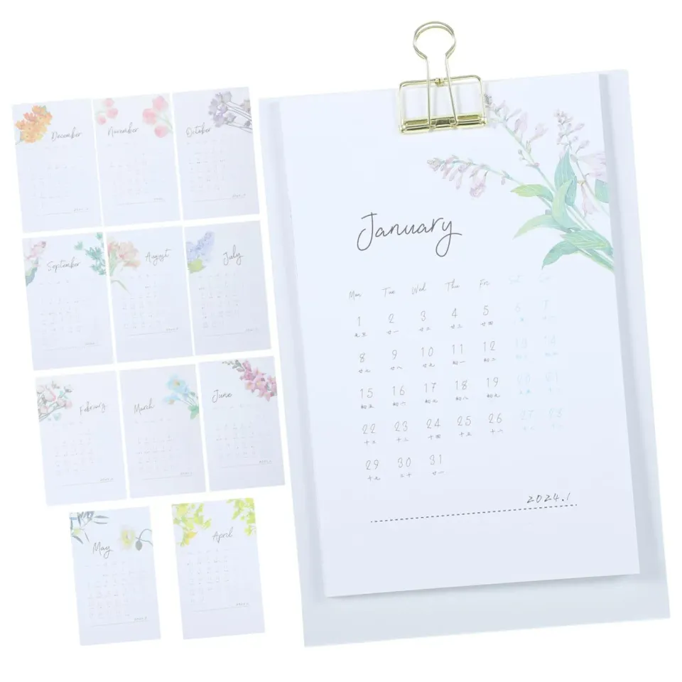 Angoily Calendario da Tavolo Mensile Piccolo Carta
