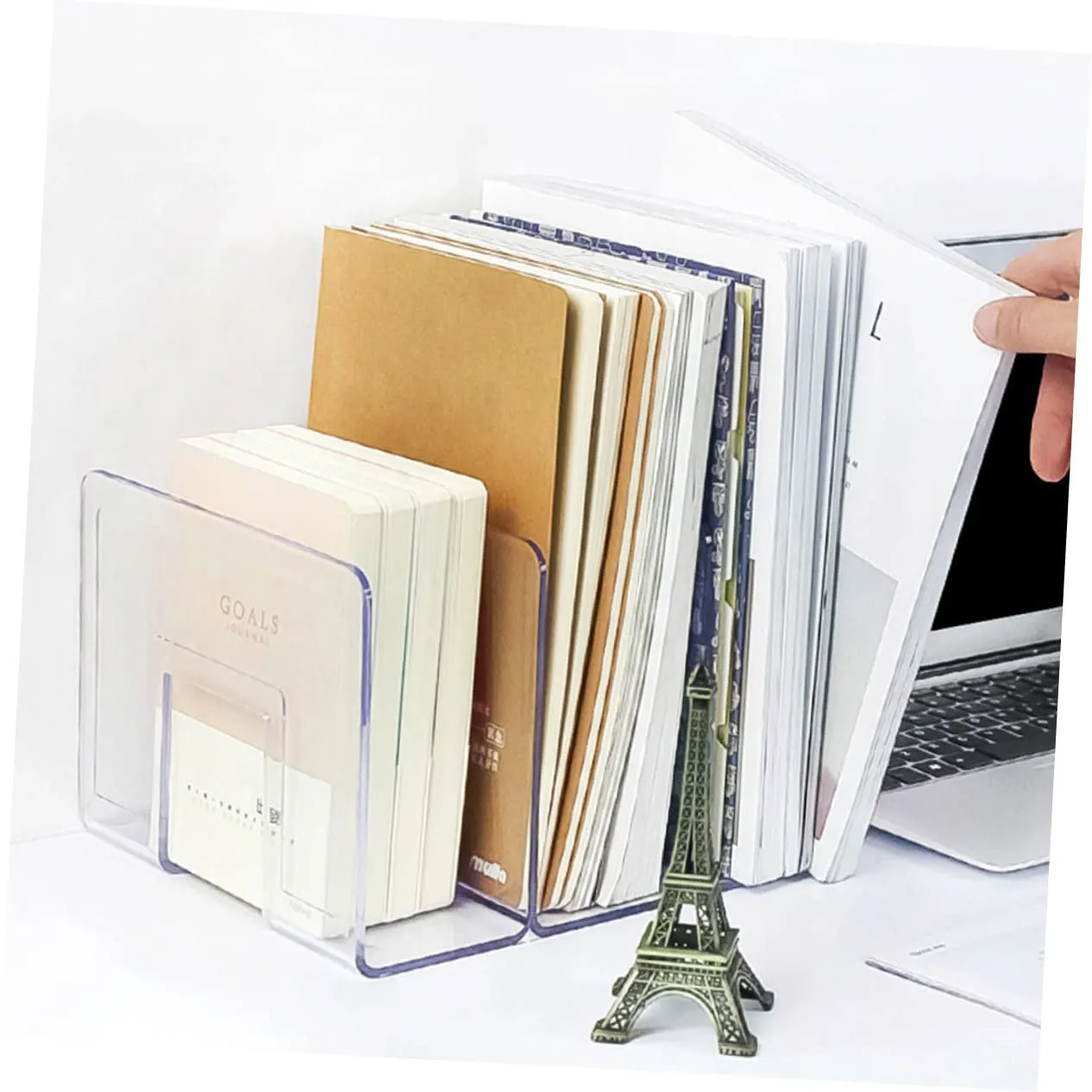 Angoily reggilibri acrilico trasparente 32x13 cm 4 pz