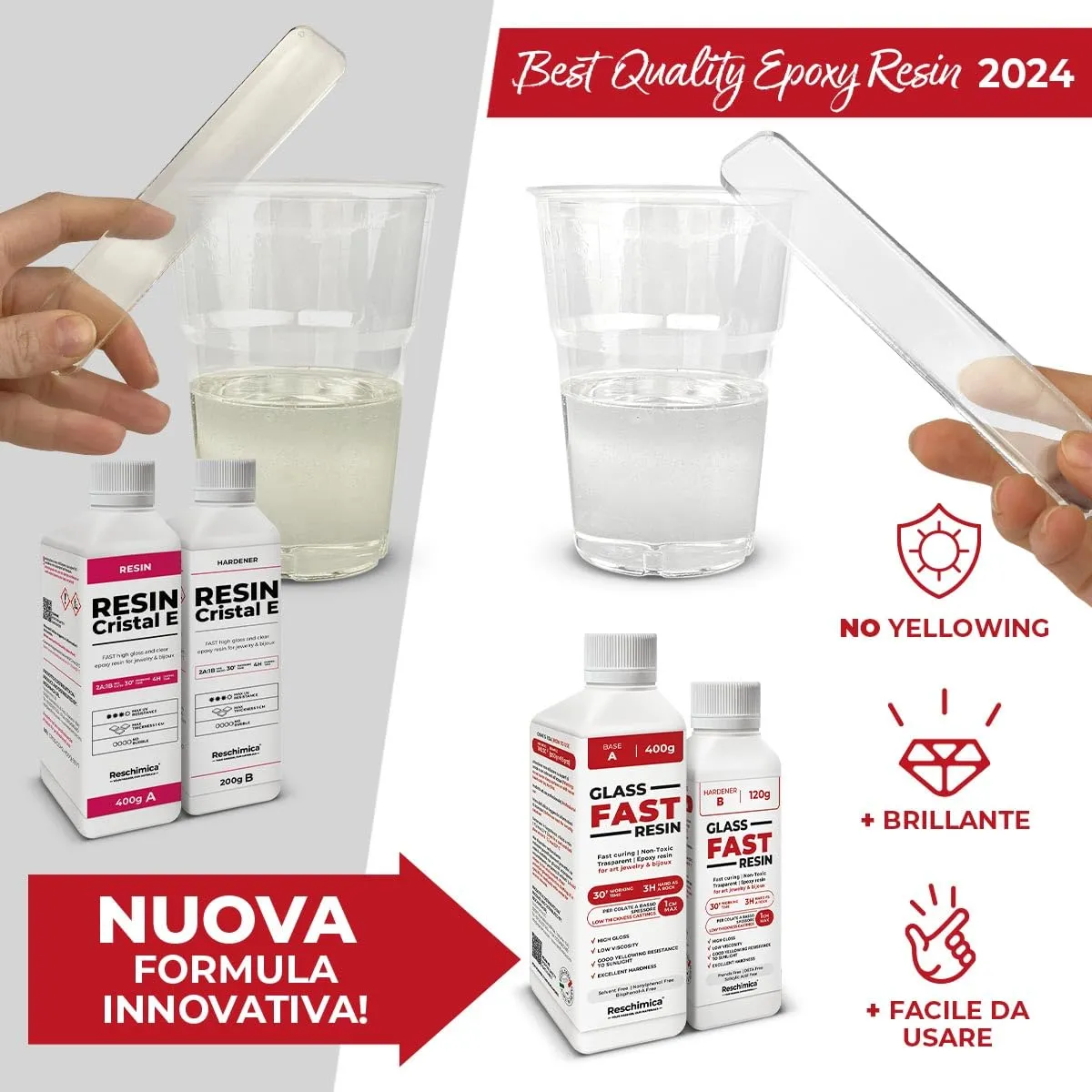 Reschimica Glass Fast Resin resina trasparente 260 gr vetro