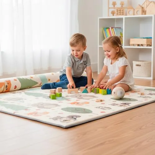 GIODICART Tappeto Gioco Bambini Bosco 200x150 cm 10 mm