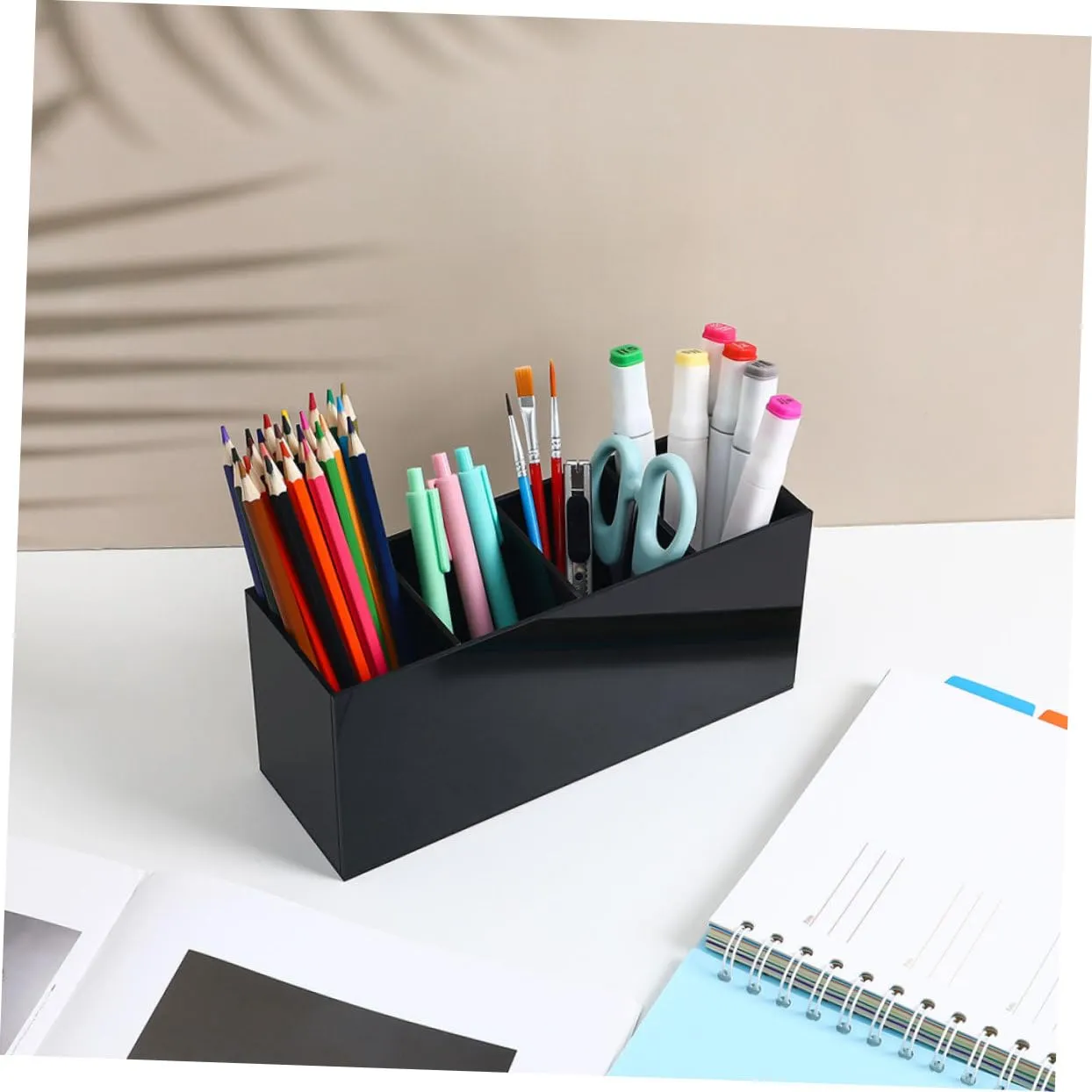 Angoily organizer pennelli trucco acrilico nero