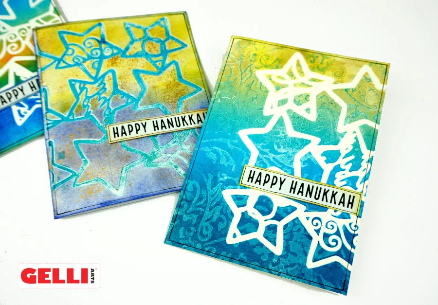 Gelli Arts Holiday Stars stencil natalizio 5x7 Giovanna Zara