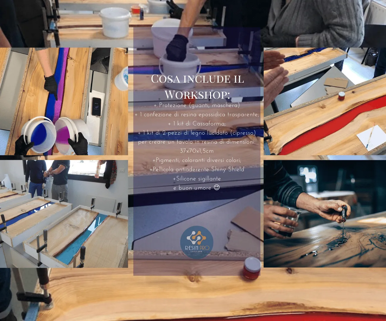 Naturesin Rivertable masterclass 8 ore tavolo resina legno