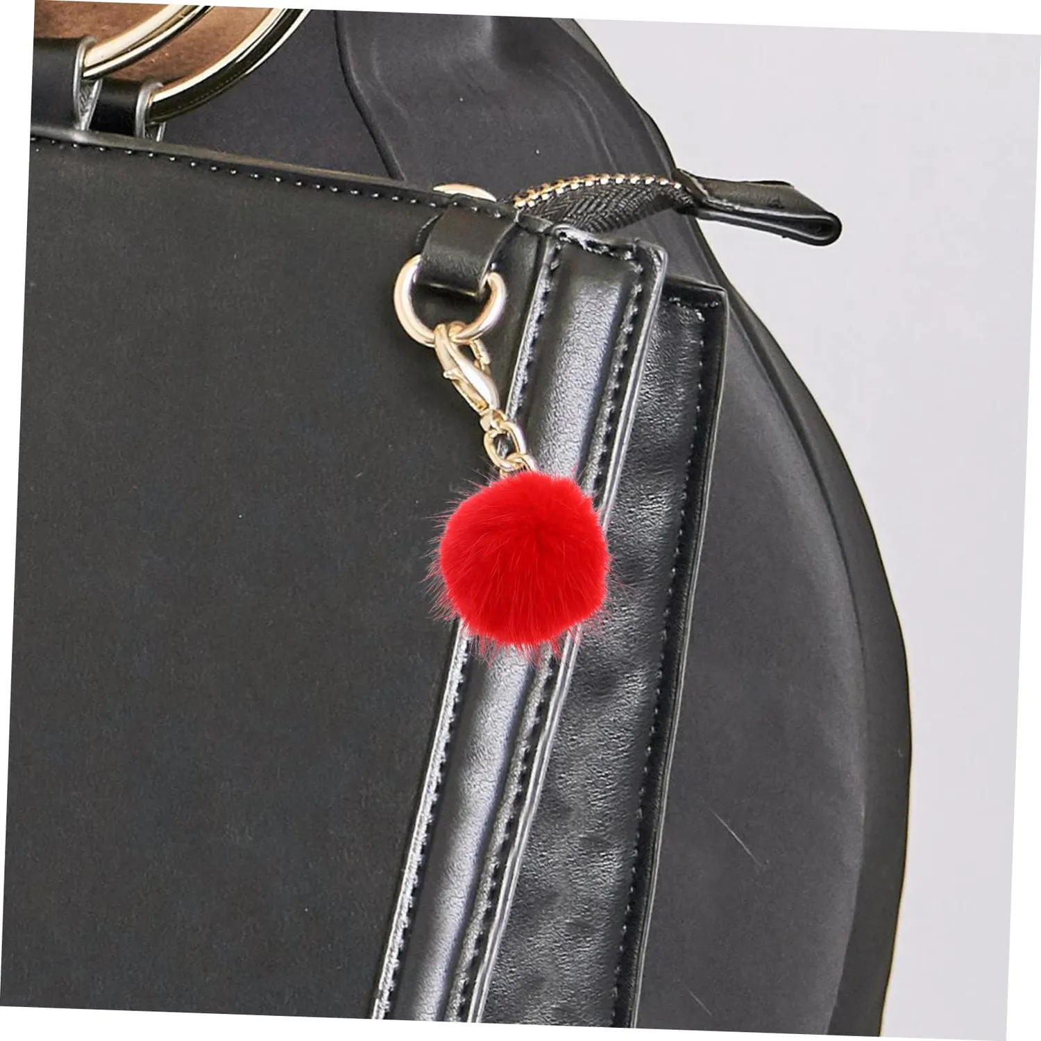 Angoily Pon Pon Pelliccia Rossa 5 cm 2 Pezzi Borsa