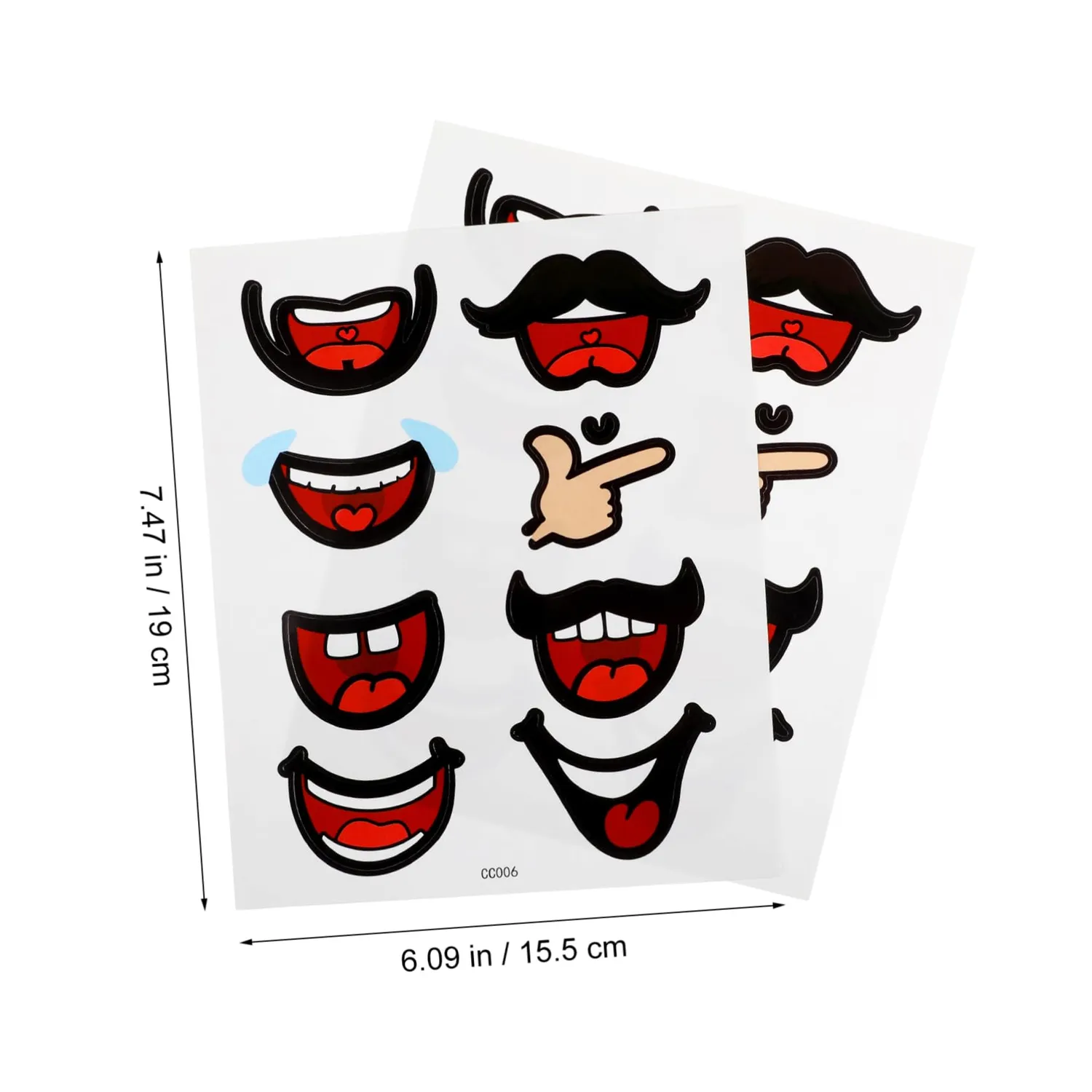 Angoily Adesivi bocca cartoon 10 fogli per bambole DIY