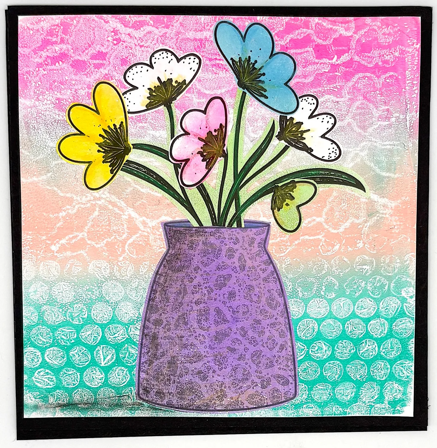 Gelli Arts Fancy Flowers Collage Set kit collage floreale 6x6