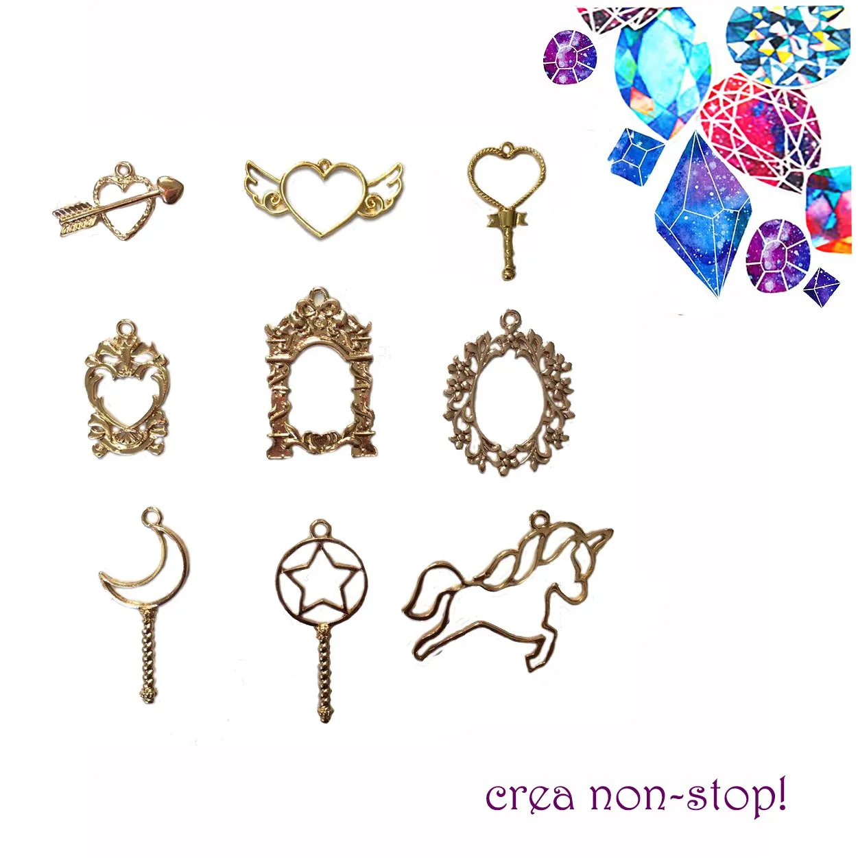 Naturesin Open Bezel Set 9 Pezzi Metallo per gioielli resina