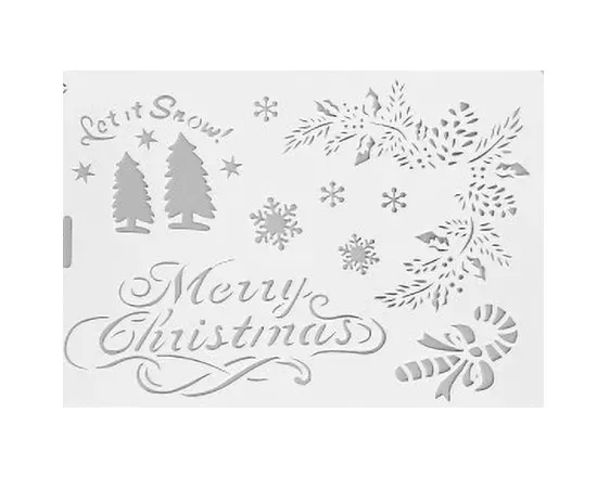 Deco Foam Let It Snow stencil No6 25,9x17,2cm neve