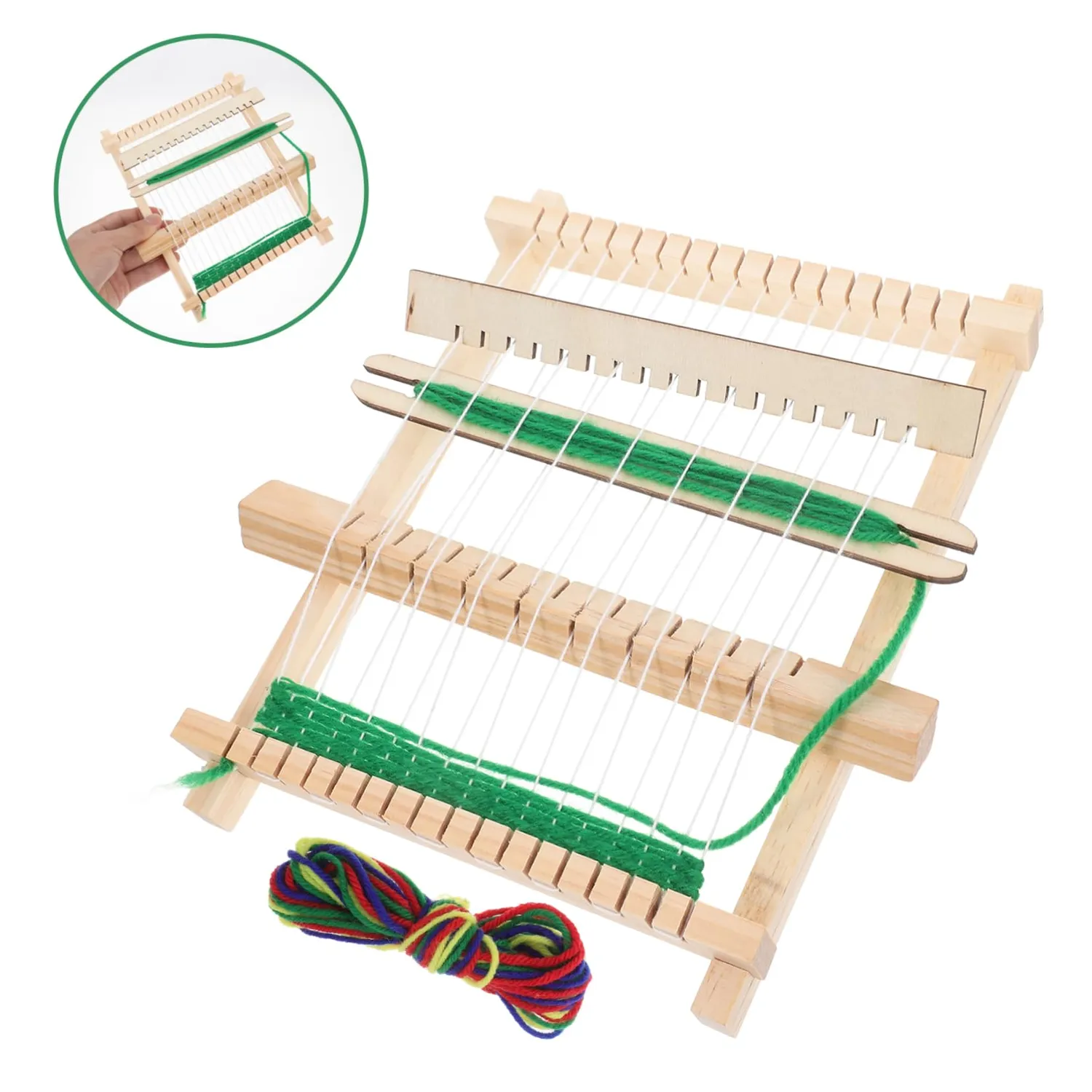Angoily Telaio Tessitura Legno Beige 1 Pz per Principianti