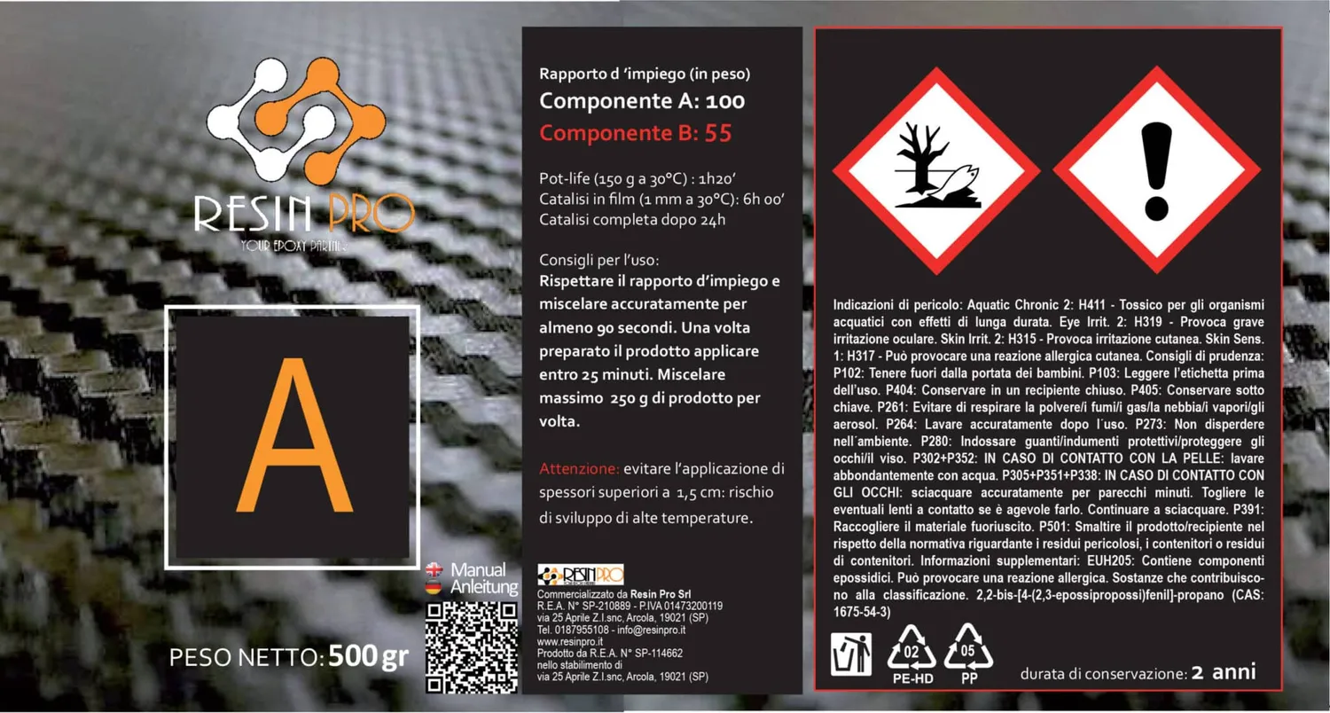 Naturesin resina epossidica laminazione carbonio e vetro