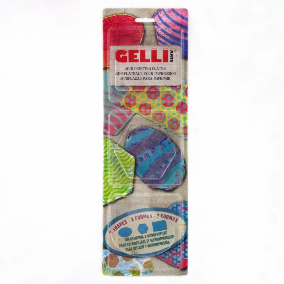 Gelli Arts Minis set 3 lastre gel ovale rettangolo esagono