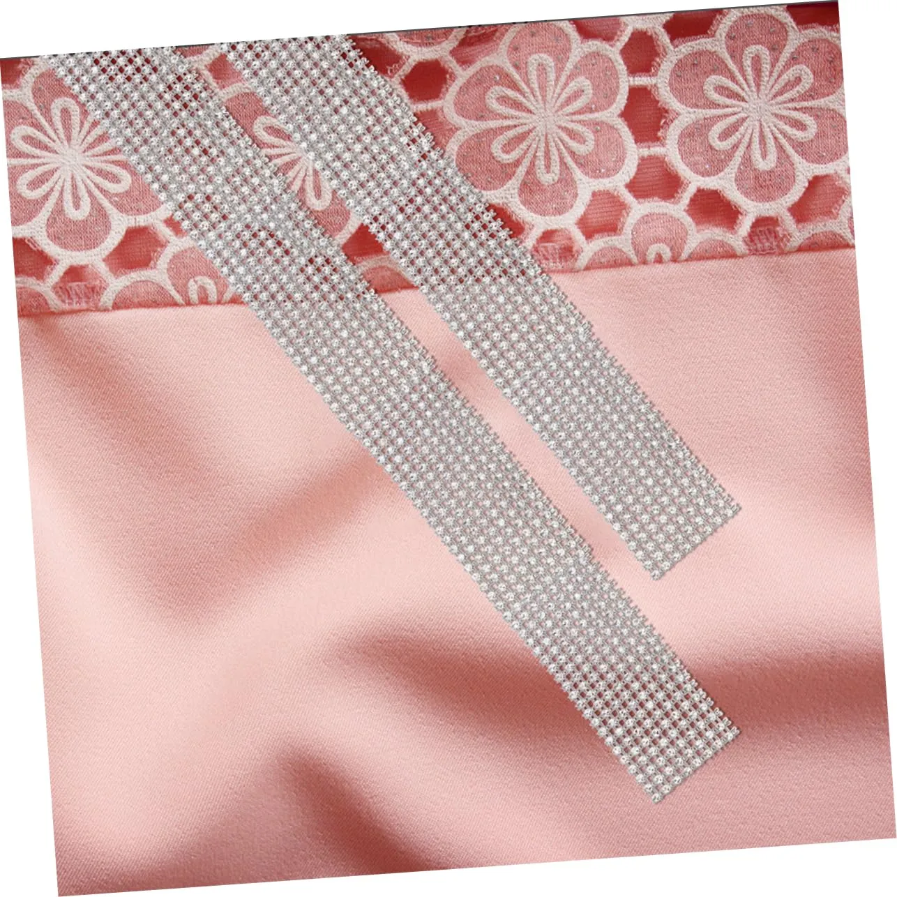 Angoily Nastro Strass Adesivo Argento Nero 2 Rotoli
