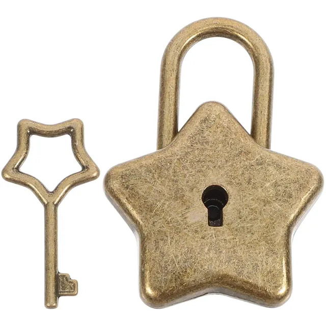 Angoily Lucchetto Stella 5 Punte Mini con Chiave Argento
