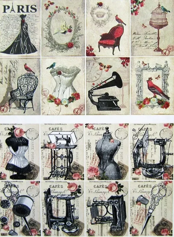 Tela TT-192 carta riso adesiva decoupage