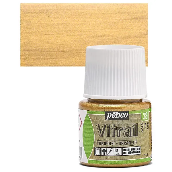 Pebeo Vitrail 38 smalto trasparente vetro 45ml oro