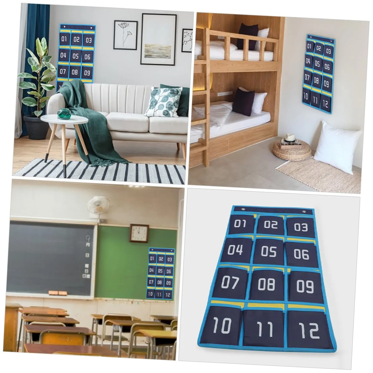 Angoily Organizer da parete portacellulari 2 pezzi blu