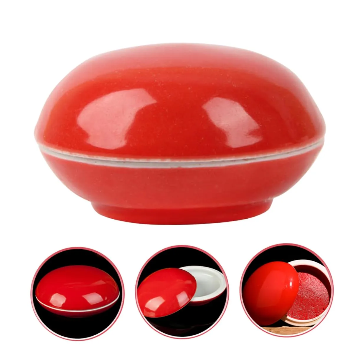 Angoily Scatola Inchiostro scatola ceramica rossa 7,9 cm 1 pezzo
