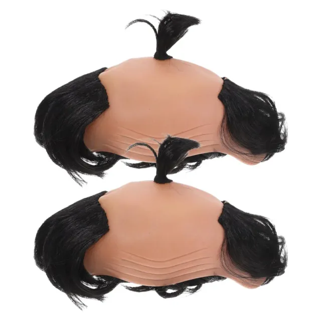 Angoily parrucca samurai calvo uomo 2 pezzi carnevale
