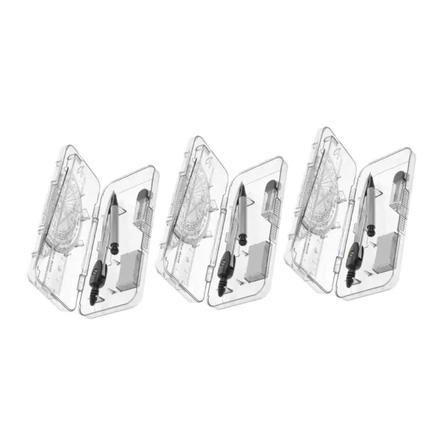 Angoily Set Geometria Compasso 7 Pezzi 3 Scatole Scuola