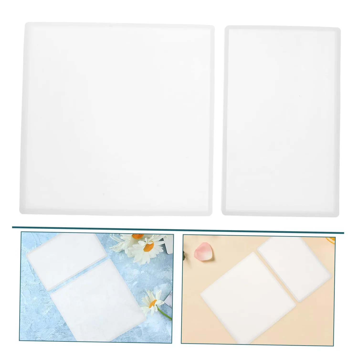 Angoily Stampo Silicone Resina Vassoio Bianco 2 Pezzi