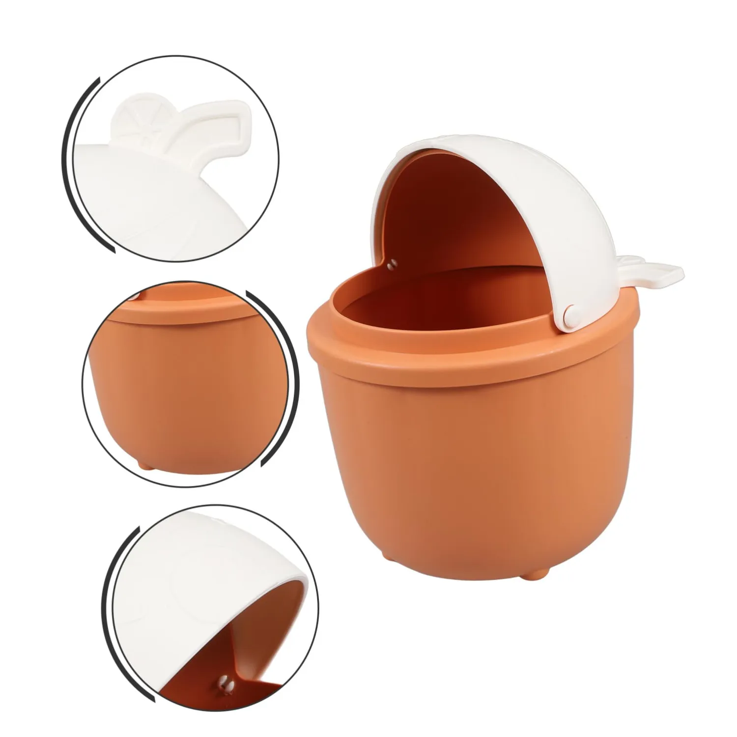 Angoily mini cestino coniglio arancia con coperchio