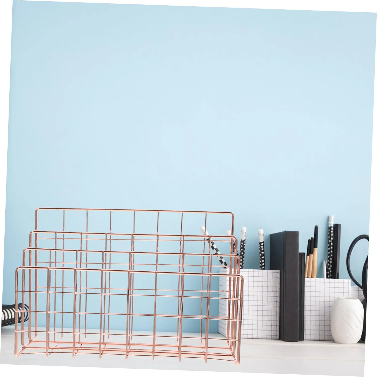 Angoily Portacorrispondenza Ferro Oro Rosa Organizer stabile