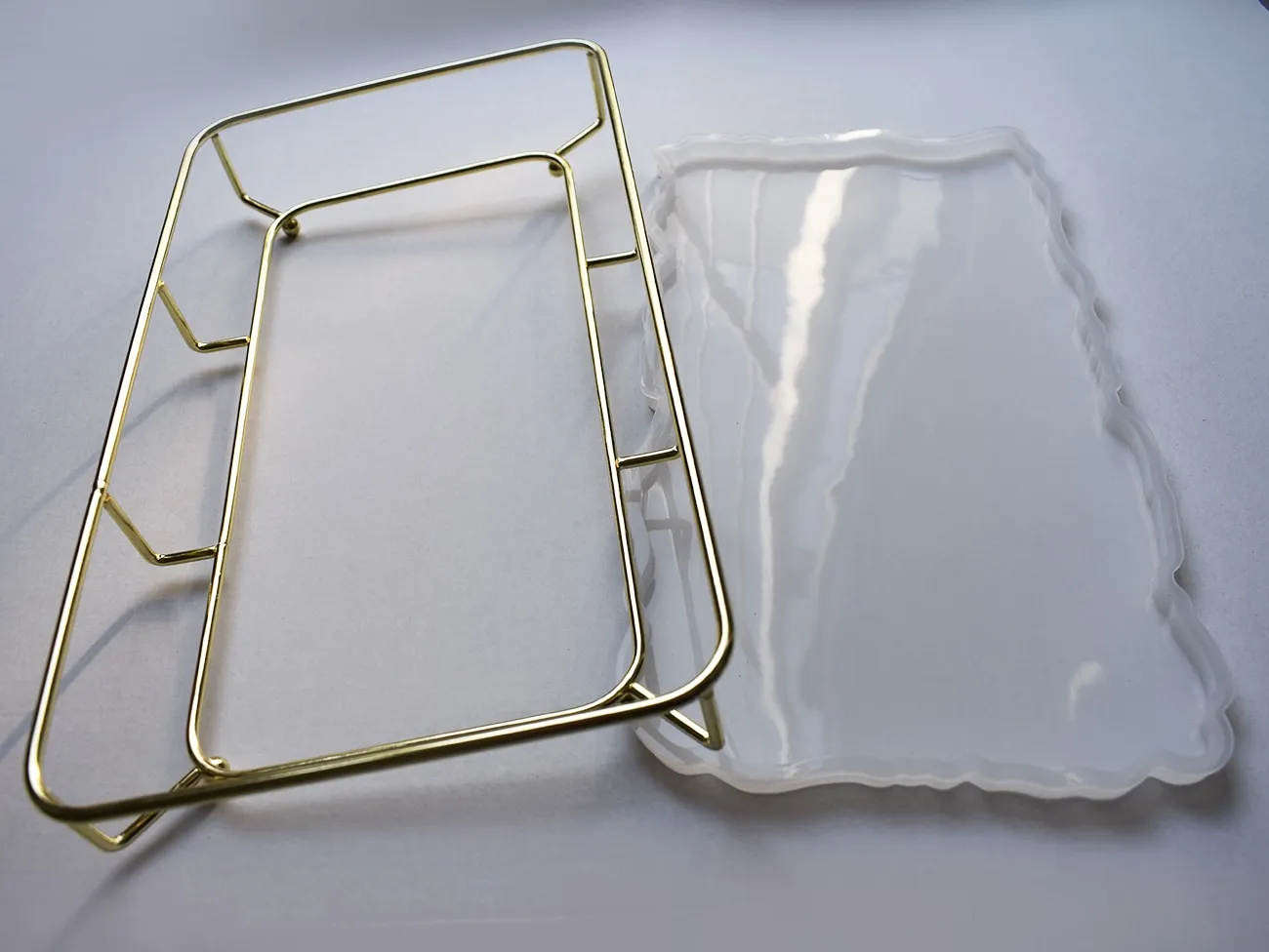 Naturesin Vassoio Rettangolare 30,5x17 cm stampo + supporto oro
