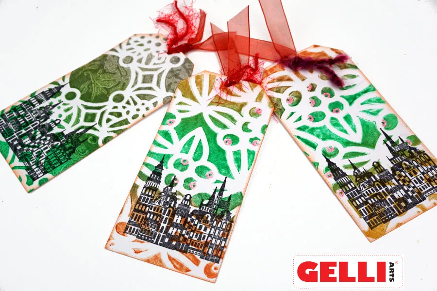 Gelli Arts Gaultheria 5x7 stencil bacche invernali