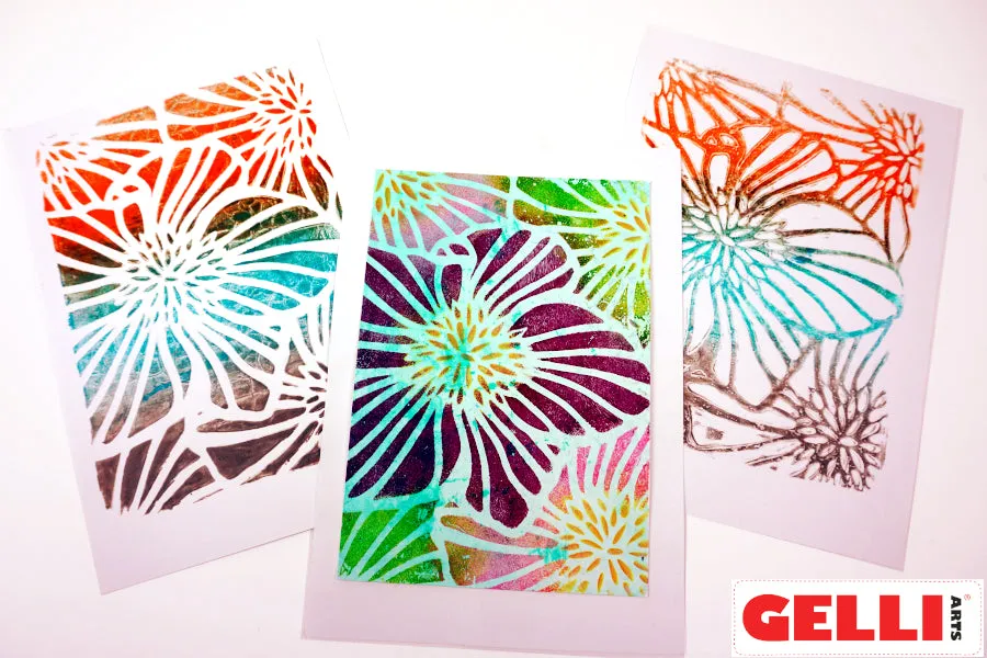 Gelli Arts Hellebore stencil fiori 5x7 in mylar riutilizzabile