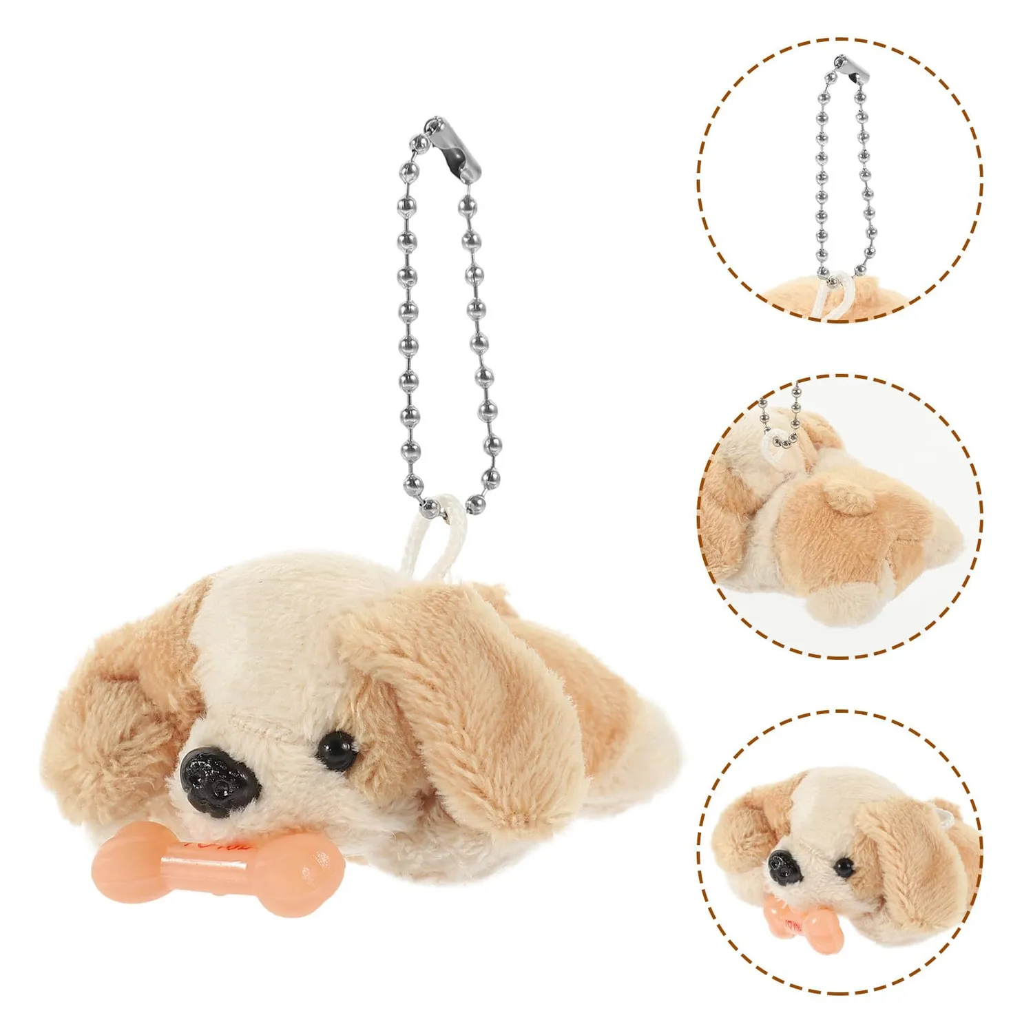 Angoily Portachiavi Peluche Cane Grigio Morbido 6,5 cm