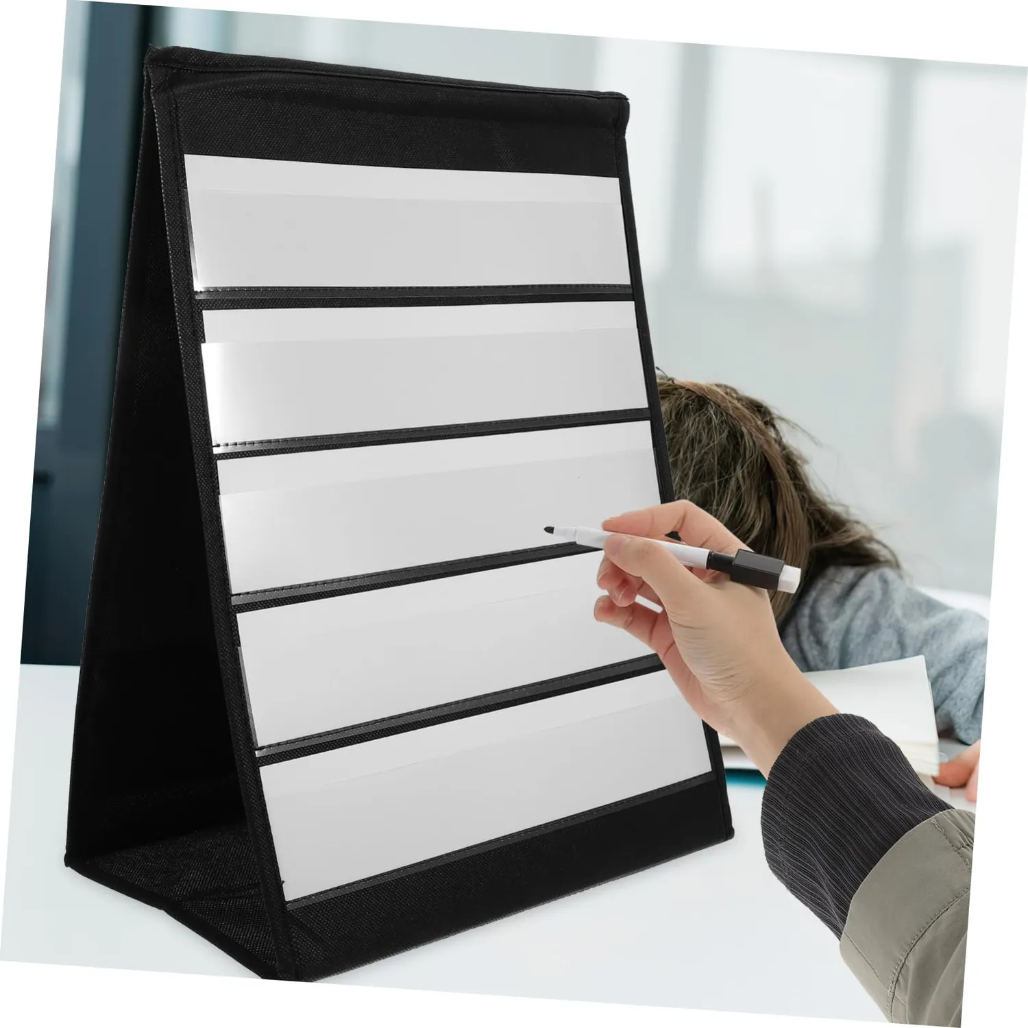 Angoily Espositore Triangolare Nero Cartoline 43x32x20 cm